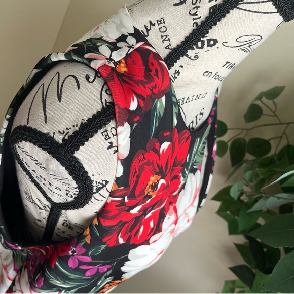 Alexia Admor Scuba Floral Sheath Sleeveless Dress Black Sz 14 - Picture 9 of 16